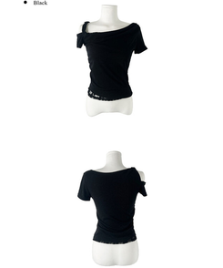 半袖Tシャツ ショルダーレース半袖Tシャツ