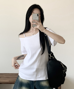 半袖Tシャツ ルーズフィットオフ半袖Tシャツ(5color) IVORY