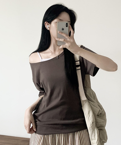 半袖Tシャツ ルーズフィットオフ半袖Tシャツ(5color) CHESTNUT BROWN