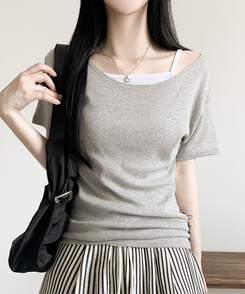 半袖Tシャツ ルーズフィットオフ半袖Tシャツ(5color) GRAY
