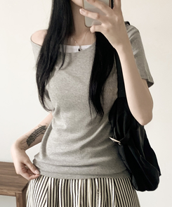 半袖Tシャツ ルーズフィットオフ半袖Tシャツ(5color) GRAY