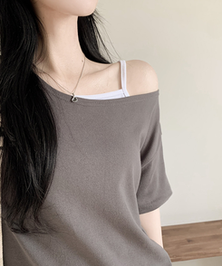 半袖Tシャツ ルーズフィットオフ半袖Tシャツ(5color) CHARCOAL