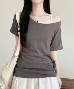 半袖Tシャツ ルーズフィットオフ半袖Tシャツ(5color) CHARCOAL