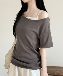 半袖Tシャツ ルーズフィットオフ半袖Tシャツ(5color) CHARCOAL