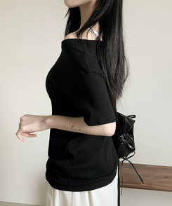 半袖Tシャツ ルーズフィットオフ半袖Tシャツ(5color) BLACK