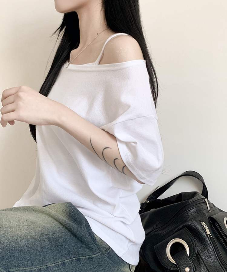 ルーズフィットオフ半袖Tシャツ(5color) IVORY