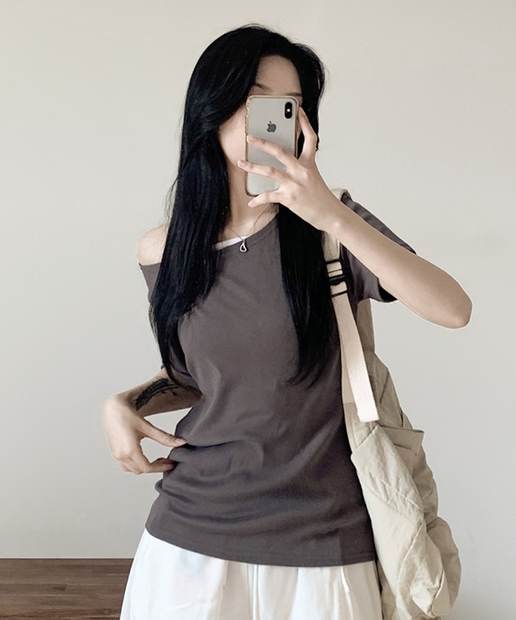ルーズフィットオフ半袖Tシャツ(5color) CHARCOAL