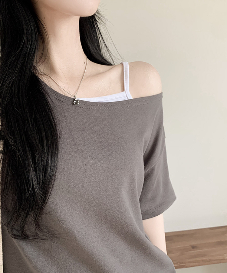 ルーズフィットオフ半袖Tシャツ(5color) CHARCOAL
