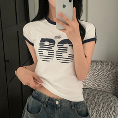 半袖Tシャツ ラインレタリングナンバー半袖Tシャツ IVORY