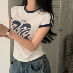 半袖Tシャツ ラインレタリングナンバー半袖Tシャツ IVORY