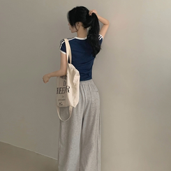 半袖Tシャツ ラインレタリングナンバー半袖Tシャツ NAVY