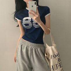 半袖Tシャツ ラインレタリングナンバー半袖Tシャツ NAVY