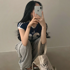 半袖Tシャツ ラインレタリングナンバー半袖Tシャツ NAVY