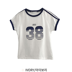 半袖Tシャツ ラインレタリングナンバー半袖Tシャツ
