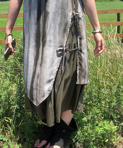 ロングワンピース レイヤードビスチェロングワンピース KHAKI