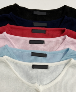 カーディガン シースルースリムカーディガン(6color)