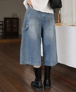 デニム 【丈別】カーペンターバミューダデニムパンツ(5color) MID DENIM
