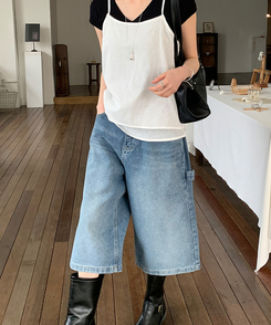 デニム 【丈別】カーペンターバミューダデニムパンツ(5color) MID DENIM