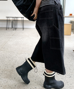 デニム 【丈別】カーペンターバミューダデニムパンツ(5color) BLACK DENIM