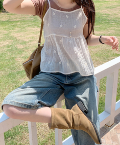 デニム 【丈別】カーペンターバミューダデニムパンツ(5color) VINTAGE BLUE