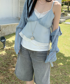 デニム 【丈別】カーペンターバミューダデニムパンツ(5color) grey blue