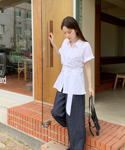 シャツ コットンラップ半袖シャツ IVORY