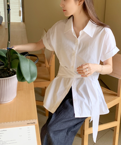 シャツ コットンラップ半袖シャツ IVORY