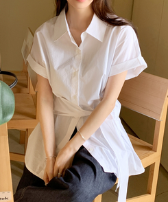 シャツ コットンラップ半袖シャツ IVORY