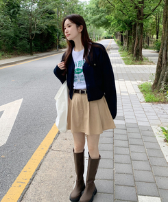 ミニスカート プリーツAフィットスカートパンツ BEIGE