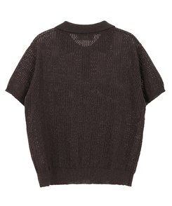 半袖Tシャツ シースルーリネン半袖ニット