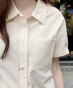 シャツ ロールアップボタンシャツ SOFT YELLOW