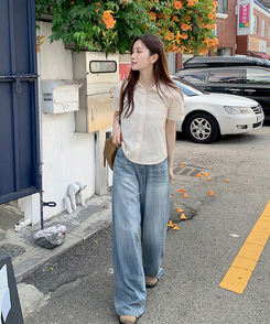 シャツ ロールアップボタンシャツ SOFT YELLOW