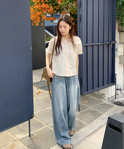 シャツ ロールアップボタンシャツ SOFT YELLOW