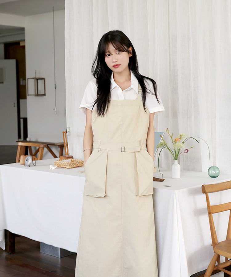 ロールアップボタンシャツ IVORY