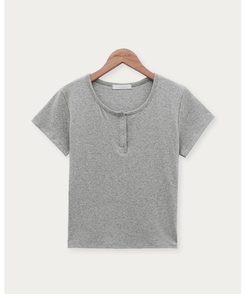半袖Tシャツ ボタンコットンスパン半袖Tシャツ(5color)