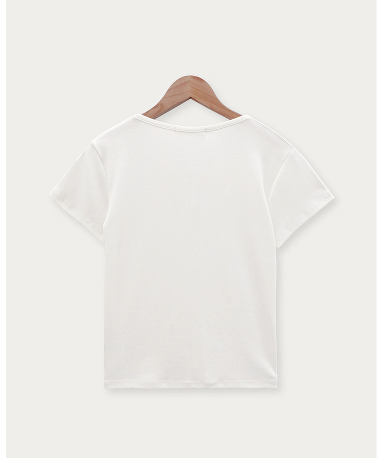 ボタンコットンスパン半袖Tシャツ(5color)