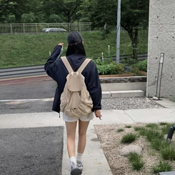 バックバッグ・スクールバッグ ストリングポケットバックパック BEIGE