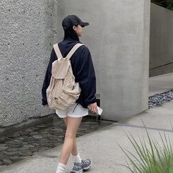 バックバッグ・スクールバッグ ストリングポケットバックパック BEIGE