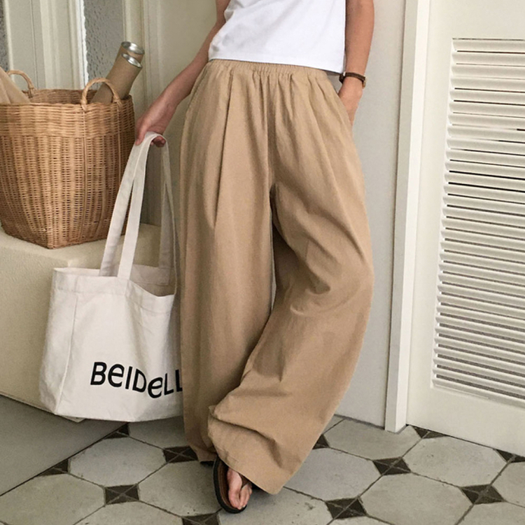 【丈別】コットンピンタックパンツ BEIGE