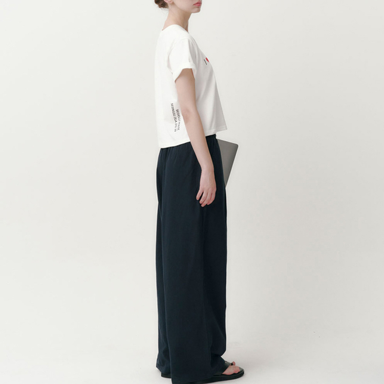 【丈別】コットンピンタックパンツ NAVY