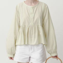 ブラウス ルーズフィットレースブラウス(5color) MINT