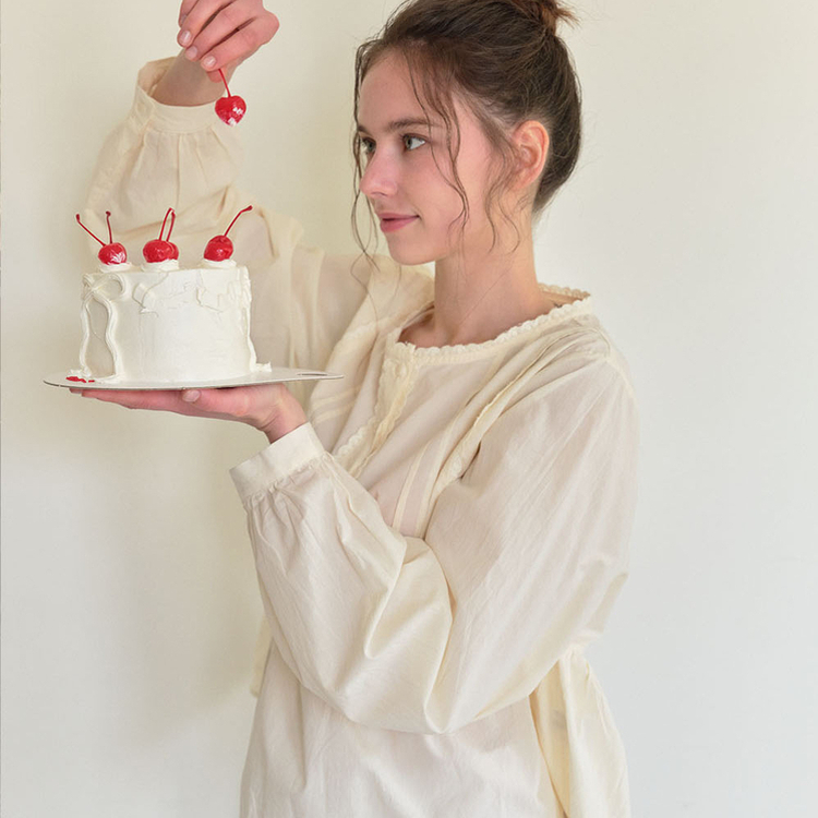 ルーズフィットレースブラウス(5color) CREAM