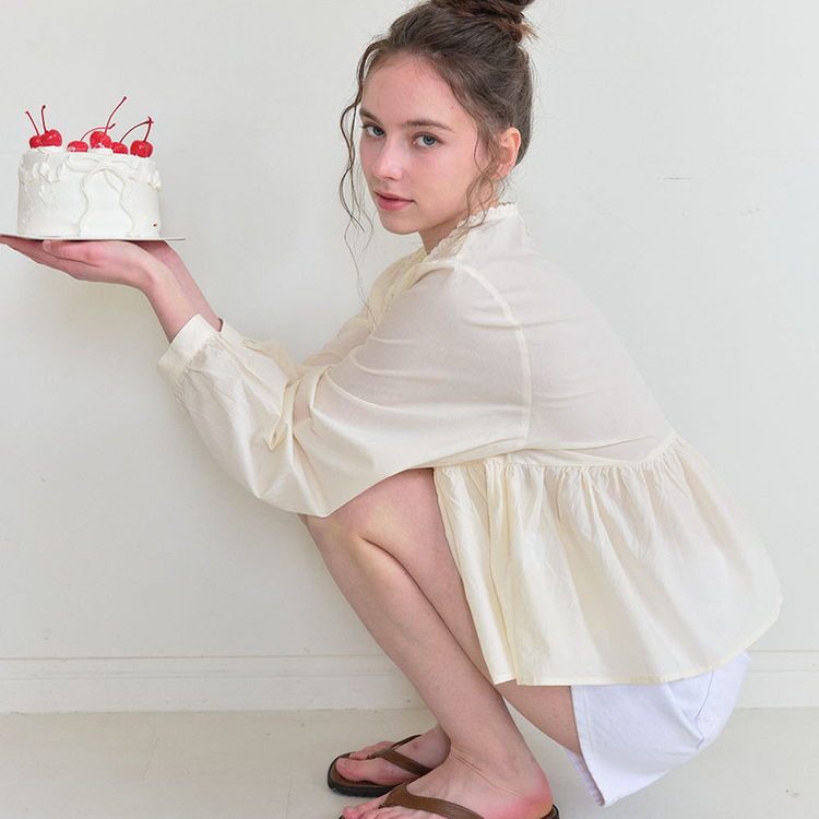 ルーズフィットレースブラウス(5color) CREAM