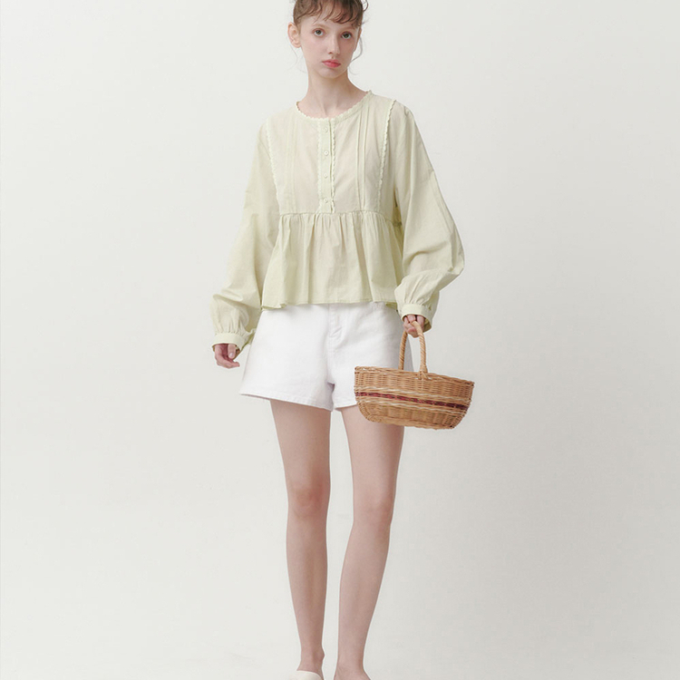 ルーズフィットレースブラウス(5color) MINT