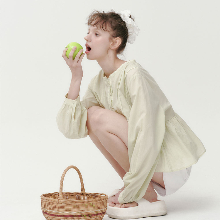 ルーズフィットレースブラウス(5color) MINT