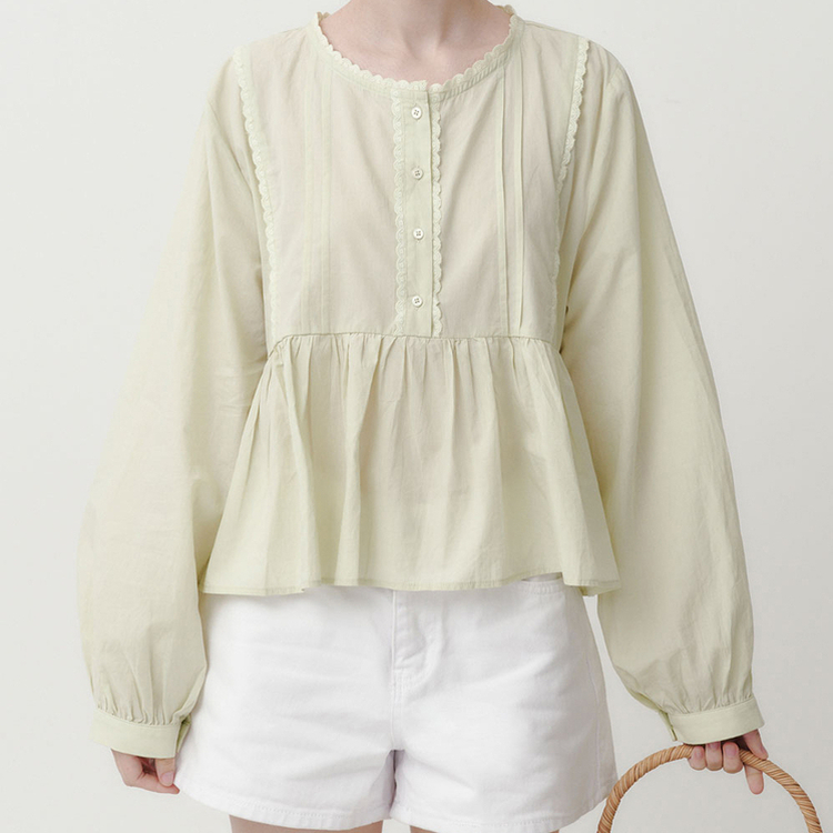 ルーズフィットレースブラウス(5color) MINT