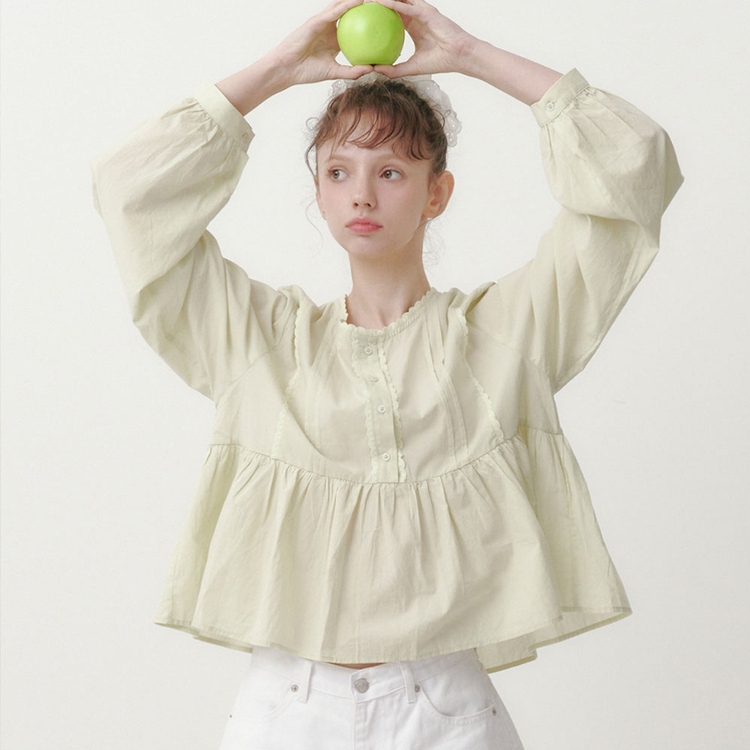 ルーズフィットレースブラウス(5color) MINT