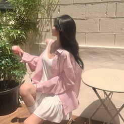 シャツ ルーズフィットストライプシャツ PINK