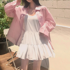 シャツ ルーズフィットストライプシャツ PINK