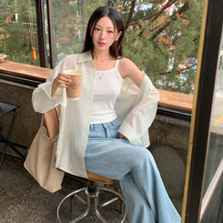シャツ ルーズフィットストライプシャツ IVORY